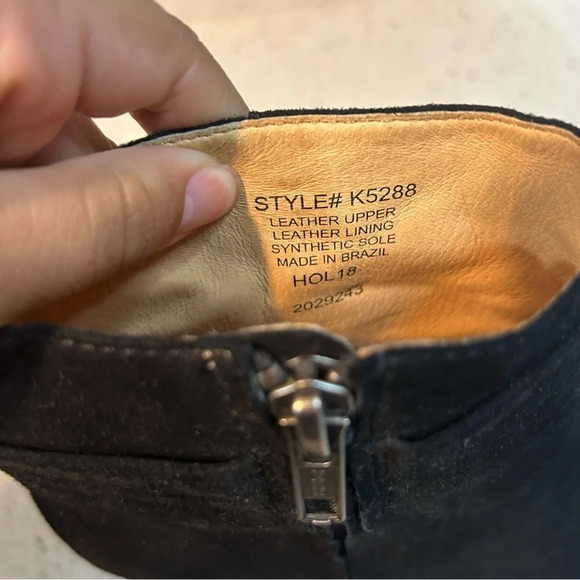 Madewell Esme Black Suede Bow Boot Circle Block Heel - Picture 4 of 13